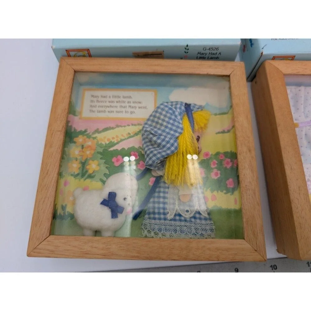 Mattel Emotions Once Upon A Time Shadowbox Photo Frame Nursery Rhymes Lot of 2‎